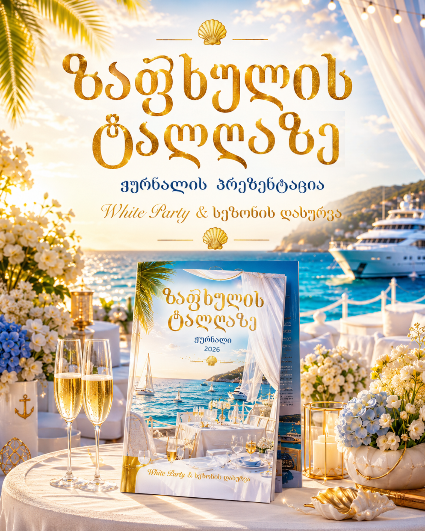 🌅✨ „ზაფხულის ტალღაზე“ — ჟურნალის პრეზენტაცია იახტაზე